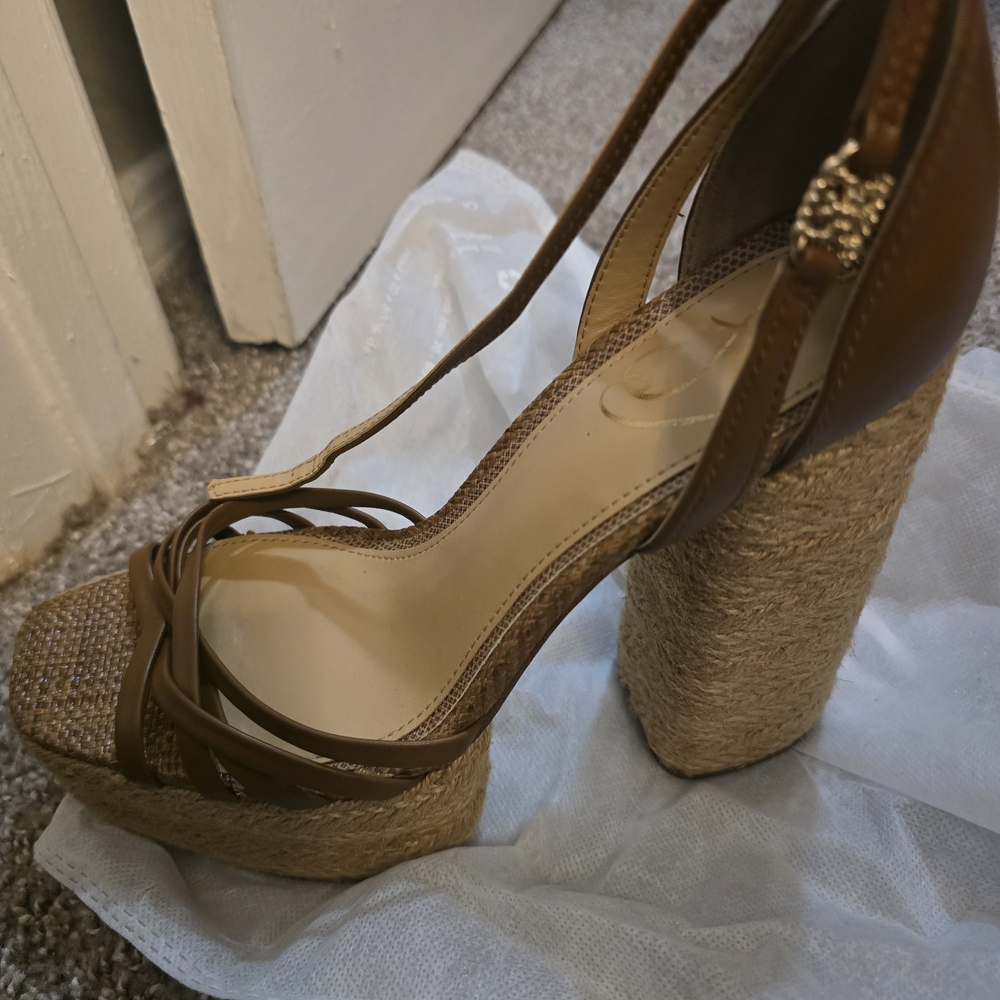 Sam Edelman Tan Platform Wedge Sandals